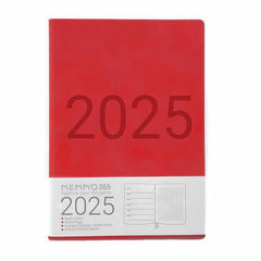 Memmo 365 LUXE 2025 Week-To-View Diary - Red